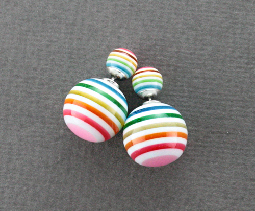 Серьги шарики в стиле Dior цветные