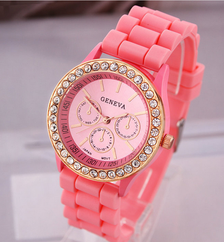 Часы женские Geneva Crystal розовые