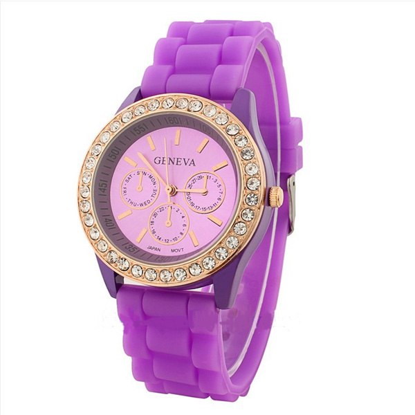 Часы женские Geneva Crystal фиолетовые